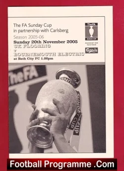 UK Flooring v Bournemouth Electic 2005 - Sunday Cup - football programme