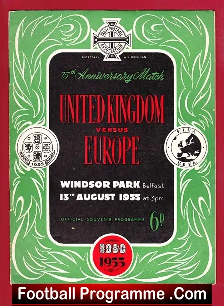 United Kingdom v Europe 1955 – Windsor Park Belfast