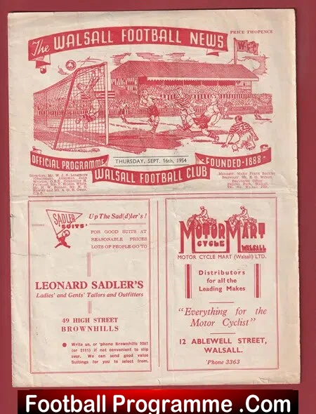 Walsall v Torquay United 1954