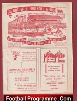 Walsall v Torquay United 1954