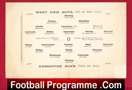 West Ham Boys v Edmonton Boys 1938 - Schoolboy Corinthian Shield
