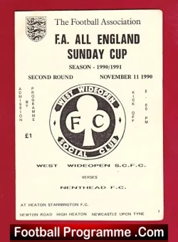West Wideopen Social Club v Nenthead 1990 Sunday Cup Stannington