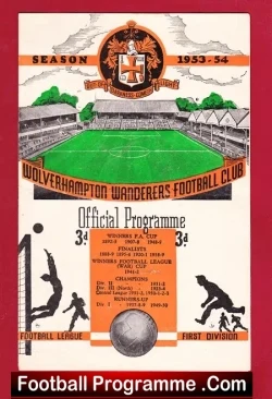 Wolves Wolverhampton v WBA 1953 - football programme