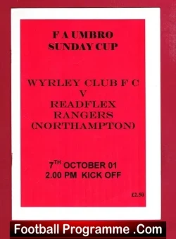 Wyrley Club v Readflex Rangers 2001 – Sunday Cup