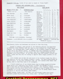 Bexley United v Tunbridge Wells 1972 – Reserves Match