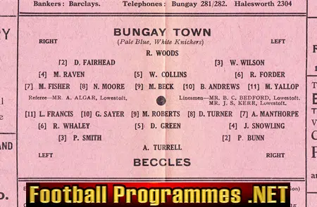 Bungay Town v Beccles 1959 - Suffolk Senior Cup