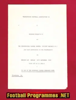 Westminster Football Association X1 v Dulwich Hamlet 1960