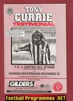 Tony Currie Testimonial Benefit Sheffield United + George Best
