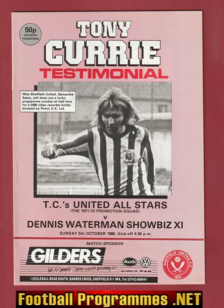 Tony Currie Testimonial Benefit Sheffield United + George Best