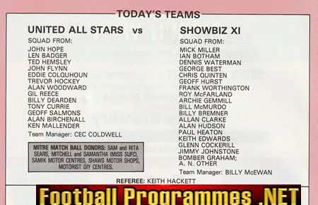 Tony Currie Testimonial Benefit Sheffield United + George Best