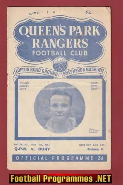 Queens Park Rangers v Bury 1951
