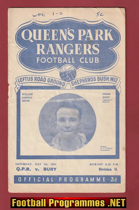 Queens Park Rangers v Bury 1951