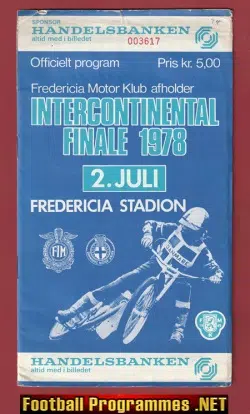 Speedway Intercontinental Final 1978 Fredericia stadion Denmark