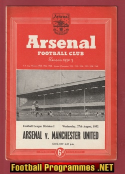 Arsenal v Manchester United 1952 – 1950s v Man Utd