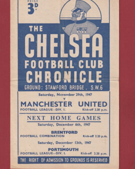 Chelsea v Manchester United 1947 – 1940s Football Programmes