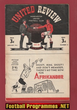 Manchester United v Arsenal 1948 – Man Utd 1940’s Programme