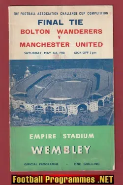 Manchester United v Bolton Wanderers 1958 - FA Cup Final Wembley
