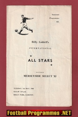 Billy Liddell All Stars Benefit Match Bankfield HS Garstang 1966