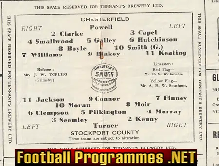 Chesterfield v Stockport County 1955