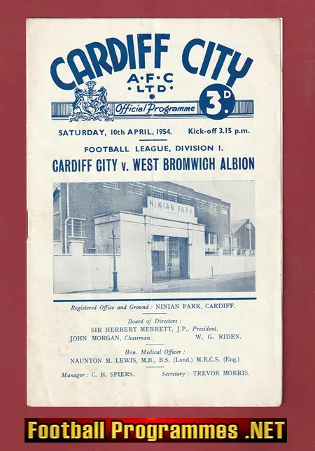 Cardiff City v WBA 1954