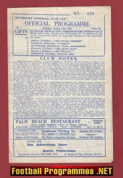 Southport v Workington 1952