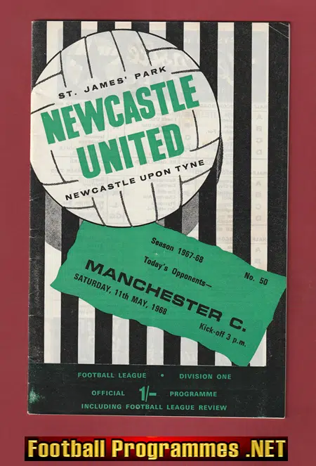 Newcastle United v Manchester City 1968 League Champions Decider