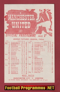 Manchester United v Liverpool 1946 – 1940’s Man Utd