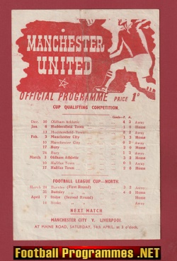 Manchester United v Stoke City 1945 – 1940’s Man Utd