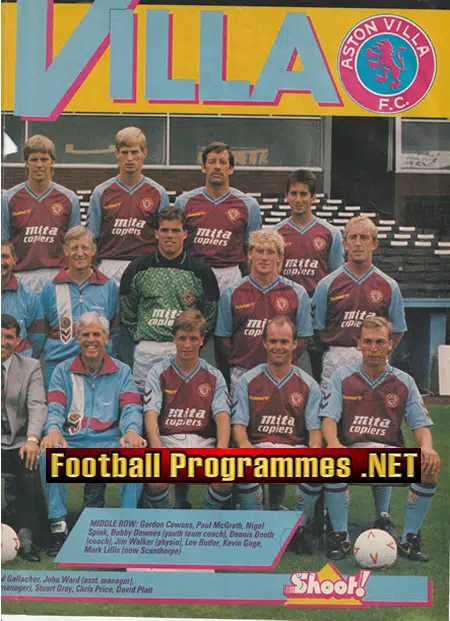 Aston Villa Football Club Multi Signed Autographed Poster 1991