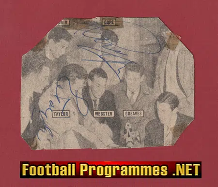 Manchester United Cope + Taylor Signed Autograph Picture 1950s