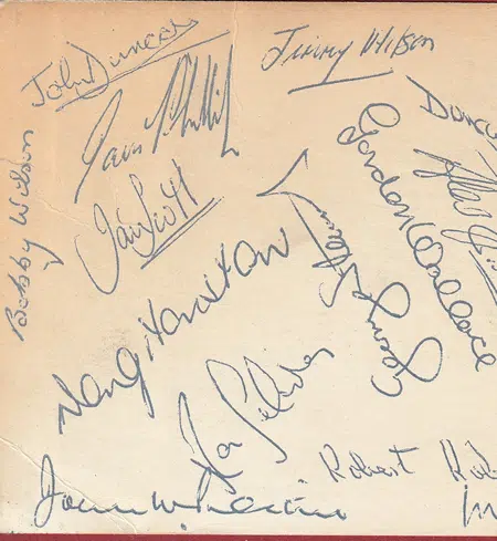 Dundee Football Club Team Signed Multi Autograph Picture 1960's