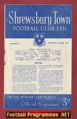 Shrewsbury Town v Southampton 1954