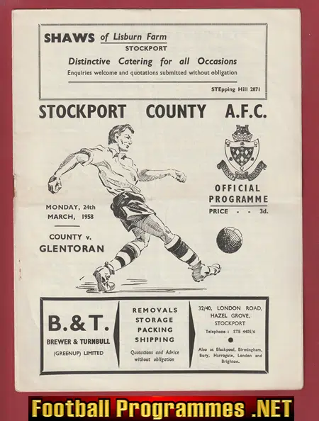 Stockport County v Glentoran 1958 - Ireland Team - Eire