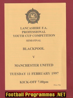 Blackpool v Manchester United 1997 – Lancashire Youth Semi Final Beckham