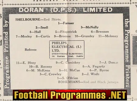 Shelbourne v Bohemian 1955 - Ireland