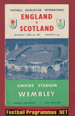 England v Scotland 1957 - Plus Song Sheet.