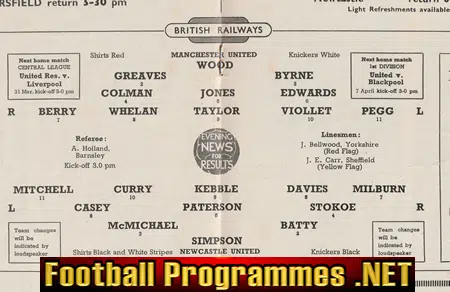 Manchester United v Newcastle United 1956 - Man Utd 1950s