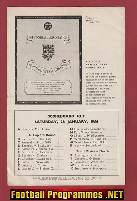 Manchester United v Newcastle United 1956 - Bobby Charlton Youth