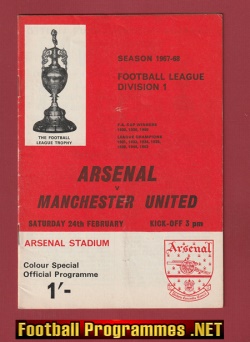 Arsenal v Manchester United 1968 – v Man Utd