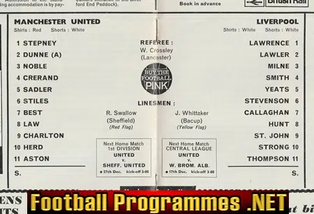 Manchester United v Liverpool 1966 - Man Utd