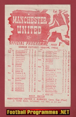 Manchester United v Stoke City 1946 – 1940’s Man Utd