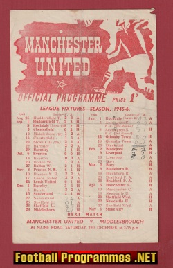 Manchester United v Sheffield United 1945 – Man Utd 1940s