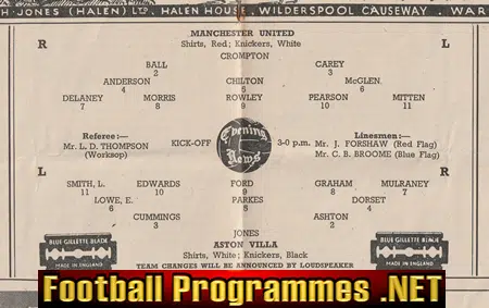 Manchester United v Aston Villa 1948 - Man Utd 1940s