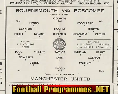 Bournemouth v Manchester United 1957 FA Cup Man Utd Busby Babes