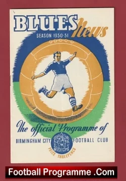 Birmingham City v Manchester United 1951 - football programme