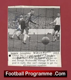 Blackburn Rovers Derek Dougan Signed Autograph Picture 1950s - football memorabilia