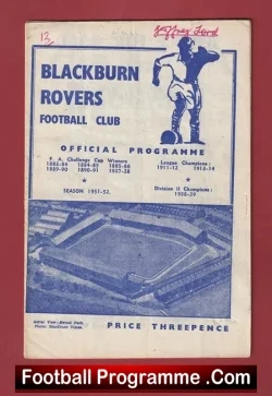 Blackburn Rovers v Hull City 1951 - 50s - football programme