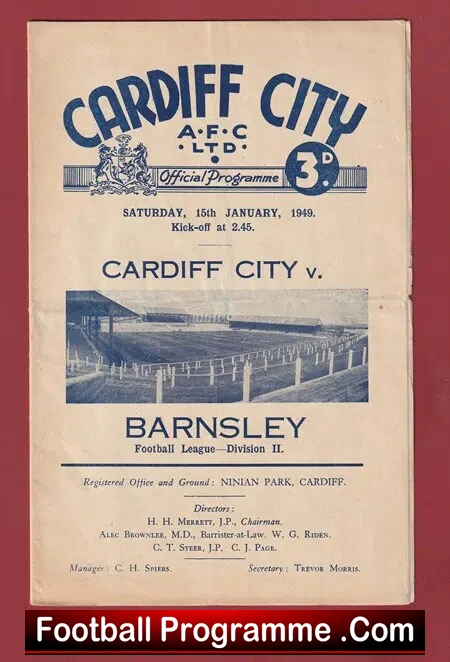 Cardiff City v Barnsley 1949