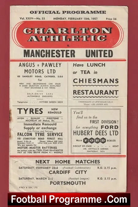 Charlton Athletic v Manchester United 1957