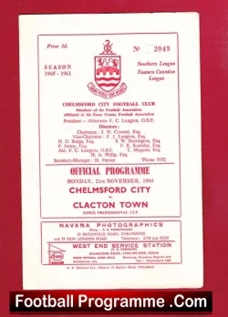 Chelmsford City v Clacton Town 1960